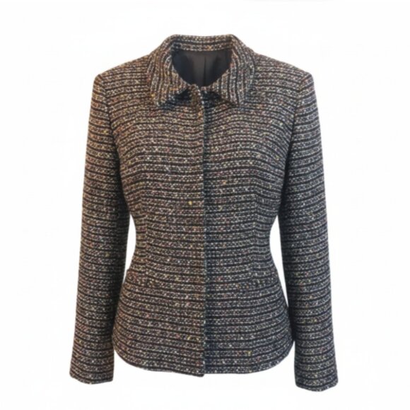 SAG HARBOR Women’s Jacket Size 14 Multi-Color Tweed Zip-Up Lined Blazer Coat - Picture 13 of 13